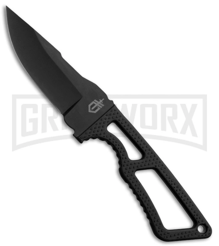 Gerber Ghostrike Black Fixed Blade Knife - Black Plain