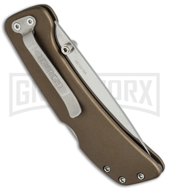 Gerber Knives 39 Series Bronze Lockback Folding Knife - Satin Plain - Image 3