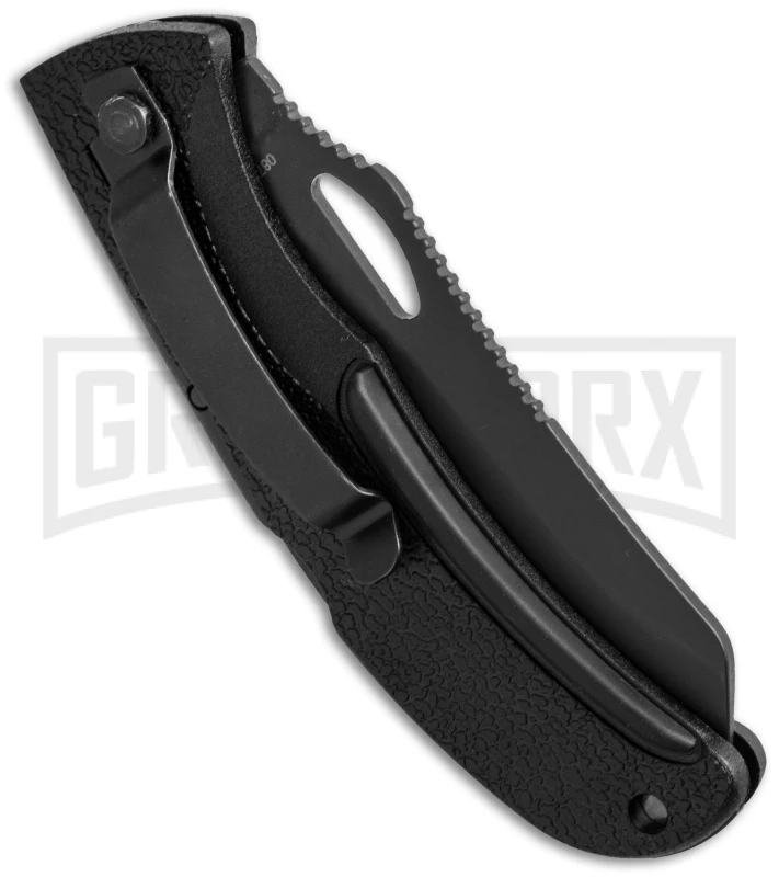 Gerber E-Z Out DPSF Black GFN Lockback Knife - Black Serr - Image 2