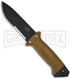 Gerber LMF II Infantry Brown Fixed Blade Combat Knife - Black Serr