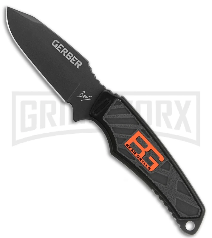 Gerber Bear Grylls Compact Fixed Blade Knife - Black Plain