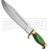 Tallen Evergreen Bowie Green Pakkawood Fixed Blade Knife - Satin Plain