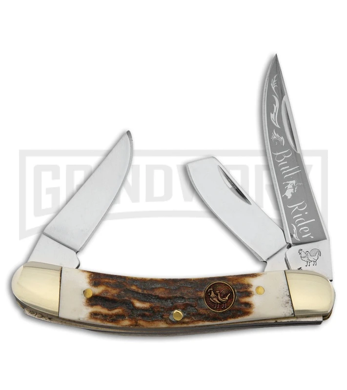 Hen & Rooster Bullrider Deer Stag Pocket Knife
