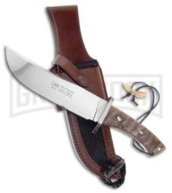 Hen & Rooster Diamond Ram's Horn Fixed Blade Knife - Mirror Plain