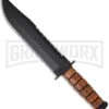 Ka-Bar Bowie Big Brother Fixed Blade Knife - Black Serrated Top