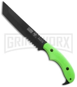 Ka-Bar Famine Zombie Killing Tanto Fixed Blade Knife - Black Plain