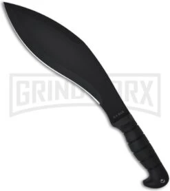 Ka-Bar Kukri Machete Fixed Blade Knife - Black Plain