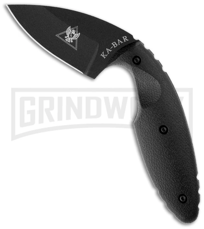 Ka-Bar Small TDI Law Enforcement Fixed Blade Knife - Black Plain