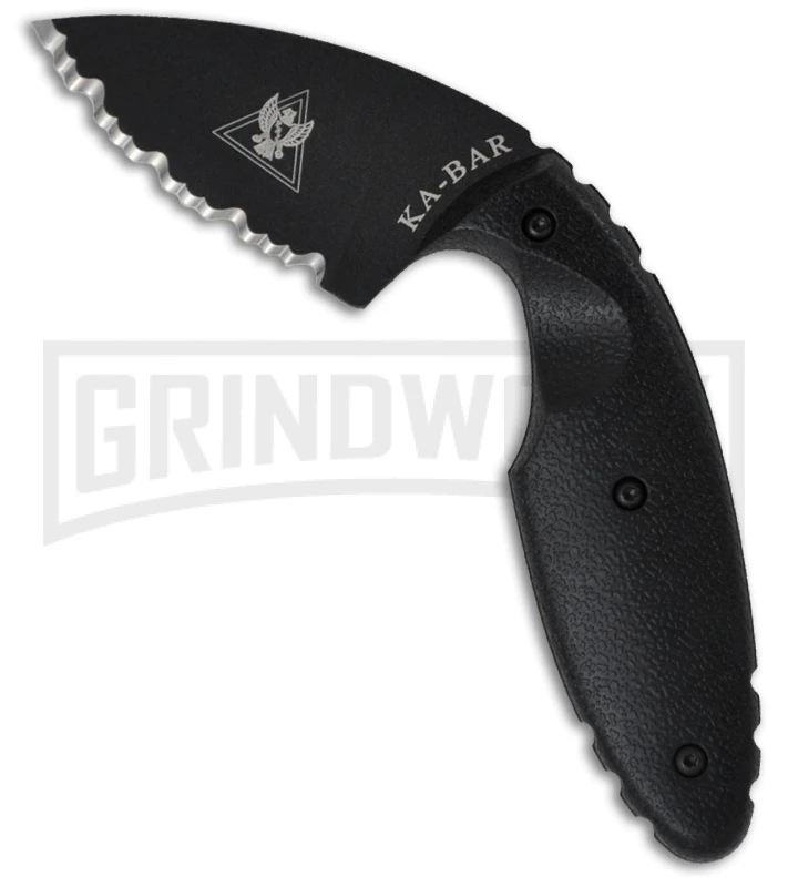 Ka-Bar Small TDI Law Enforcement Fixed Blade Knife - Black Serr