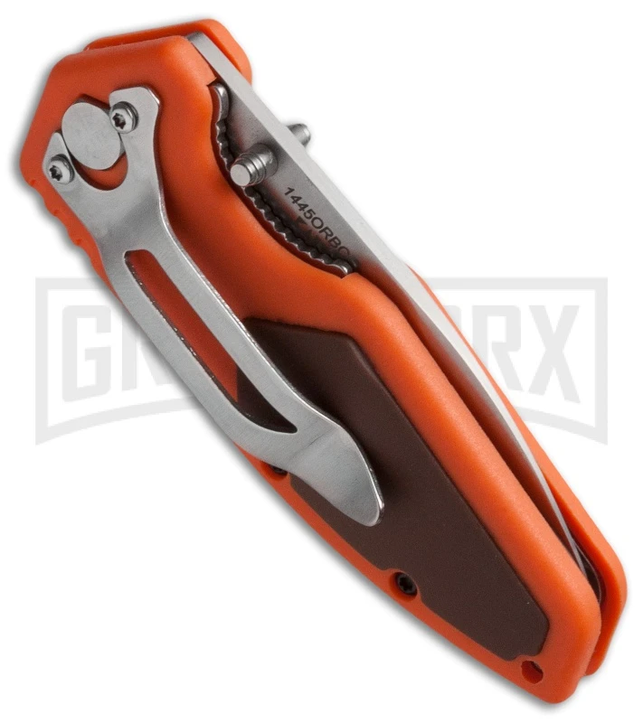 Kershaw Buck Commander 3/4-Ton Knife Orange/Brown - Satin Plain - Image 2