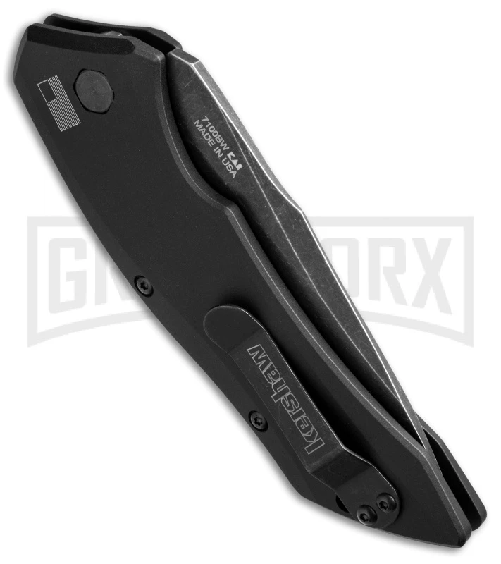 Kershaw Launch 1 Black Aluminum Automatic Knife - Blackwash Plain - Image 3