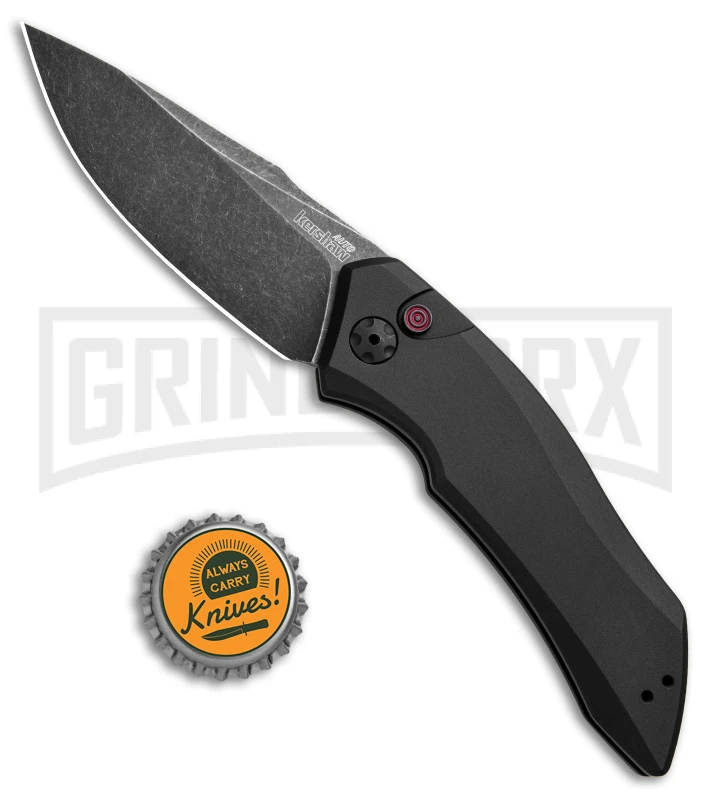 Kershaw Launch 1 Black Aluminum Automatic Knife - Blackwash Plain - Image 4