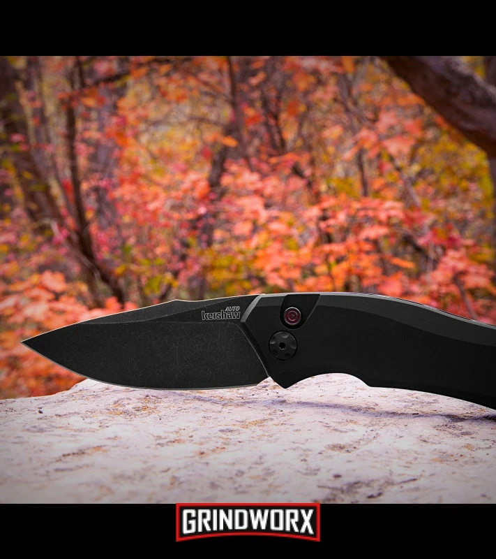 Kershaw Launch 1 Black Aluminum Automatic Knife - Blackwash Plain - Image 5