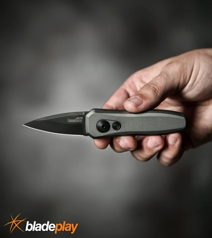 Kershaw Launch 4 Gray Automatic Knife CA Legal - Black Plain - Image 5