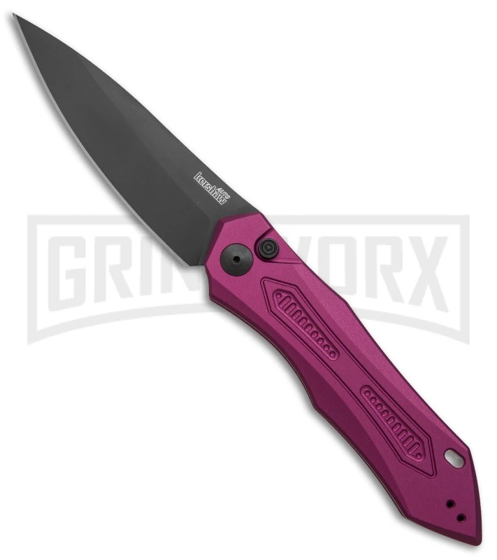 Kershaw Launch 6 Purple Automatic Knife - Black Plain
