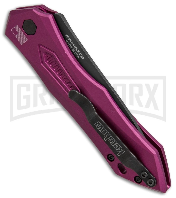 Kershaw Launch 6 Purple Automatic Knife - Black Plain - Image 2