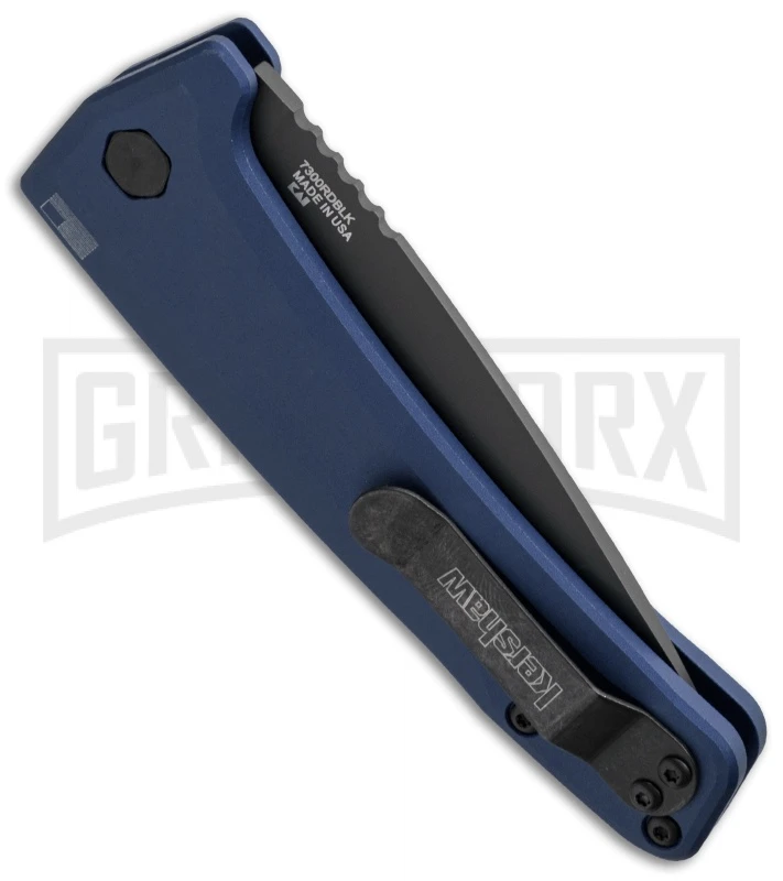 Kershaw Launch 3 Blue Automatic Knife - Black Plain - Image 3