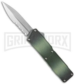 Lightning Camo D/A OTF Automatic Knife - Satin Dagger Serr