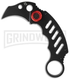 Mantis Cinq 1 MK-1 Karambit Hawkbill Fighter Knife - Black Plain