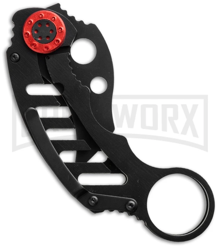 Mantis Cinq 1 MK-1 Karambit Hawkbill Fighter Knife - Black Plain - Image 2