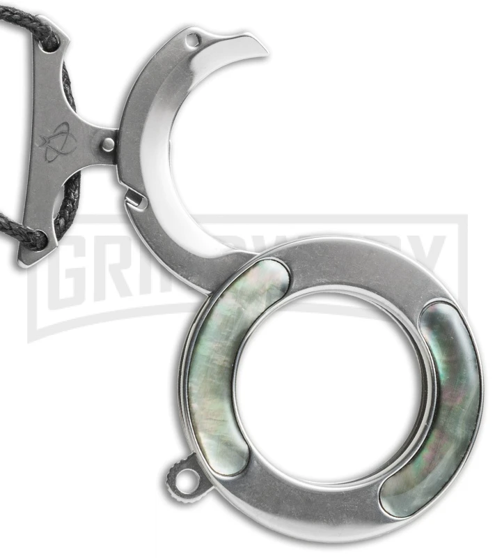 Mantis MK14pbp Vicious Circle Black Pearl Folding Neck Knife - Satin Plain