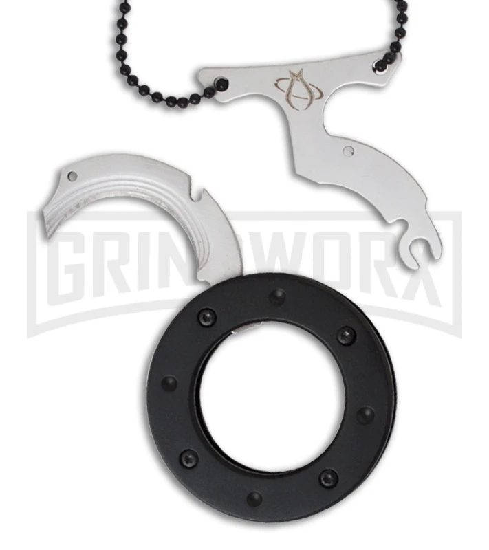 Mantis MU-6 Blue Cyclops Folding Neck Knife - Satin Plain - Image 2