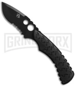 Mantis Seymour Tactical Black Fixed Blade Knife - Black Serr