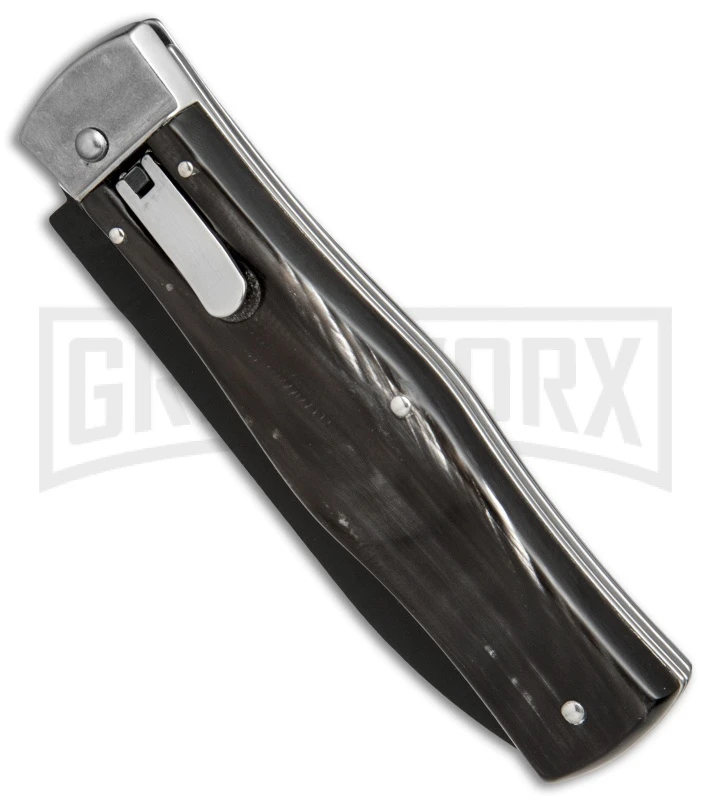 Mikov 241 Predator Dark Horn Automatic Leverlock Knife - Black Dagger - Image 2