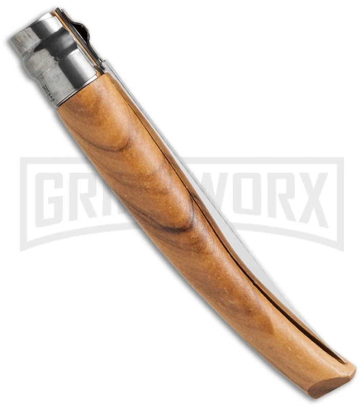 Opinel Knives Slim No. 10 Olive Wood Folding Knife W/Sheath - Stainless Steel - Image 2