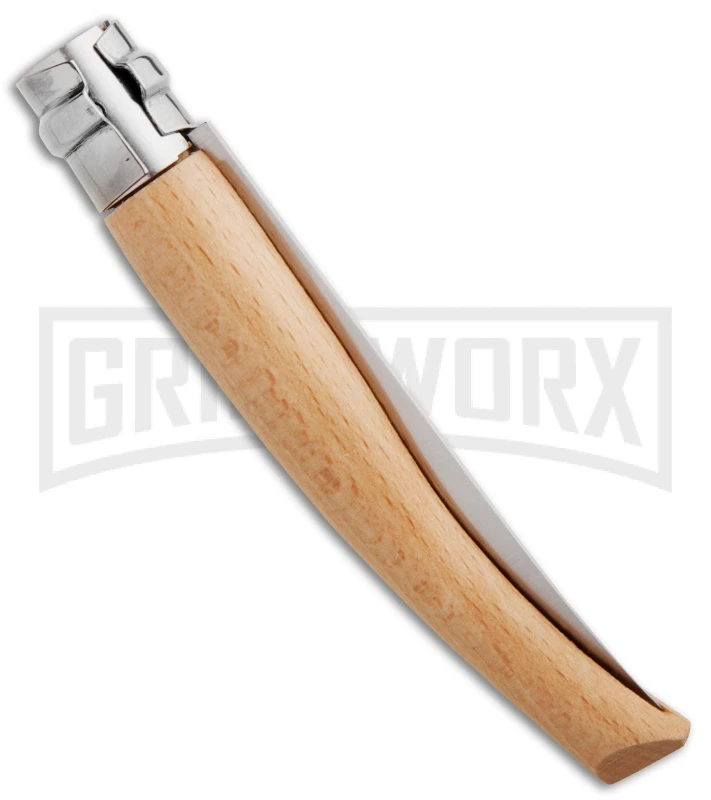 Opinel Knives Slim No. 8 Beechwood Folding Knife - Stainless Steel - Image 2