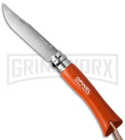 Opinel Knives Trekking No 7 Tangerine Folding Knife - Stainless Steel