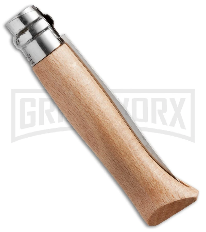 Opinel Knives No. 6 Wood Folding Knife - Stainless Steel Satin Plain - Image 2