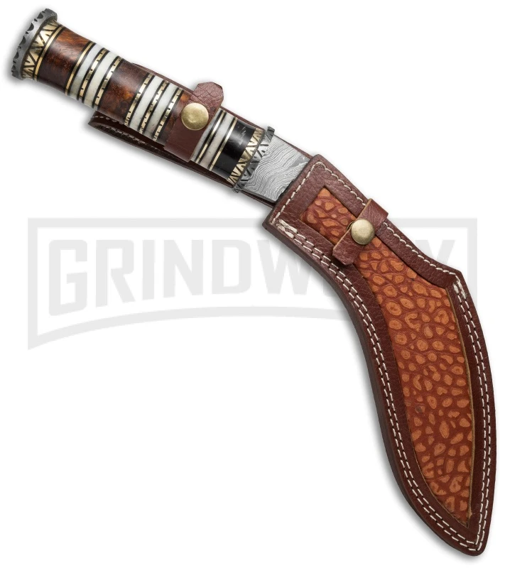 Precursor S4 Kukri Fixed Blade Knife - Damascus Plain - Image 2