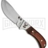 Rite Edge Deer Skinner Brown Wood Fixed Blade Knife - Satin Plain