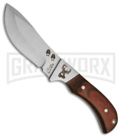 Rite Edge Deer Skinner Brown Wood Fixed Blade Knife - Satin Plain