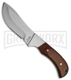 Rite Edge Pure Skinner Brown Wood Fixed Blade Knife - Satin Plain