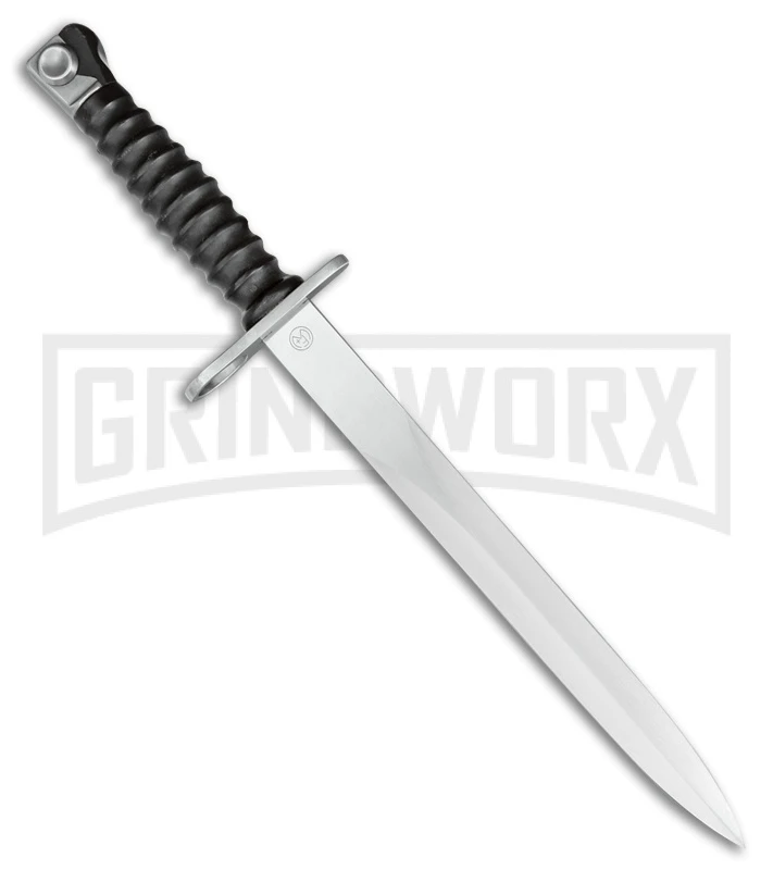 Rite Edge Swiss Combat Black Double Edged Fixed Blade Knife - Satin Dull