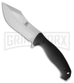 Rough Rider Butcher Black G-10 Fixed Blade Knife - Satin Plain