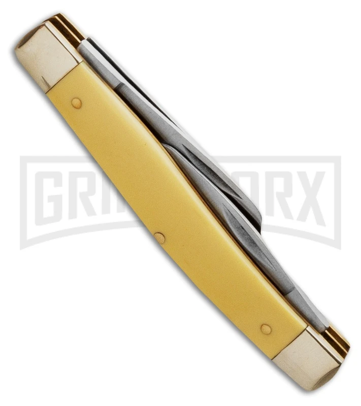 Old Timer Senior Yellow Pocket Knife - 3 Blade - Image 2