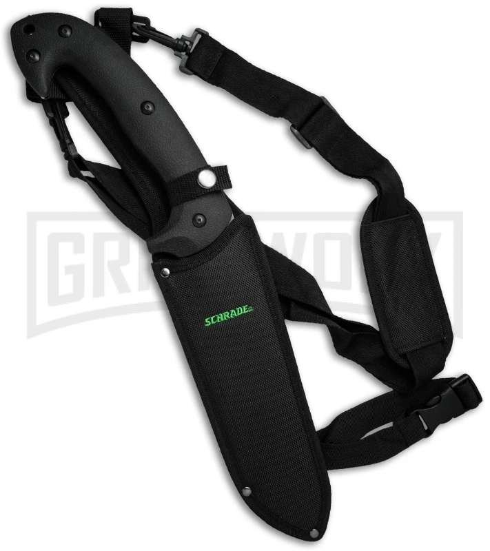 Schrade SCHF43 Frontier Black TPE Fixed Blade Knife - Black Plain - Image 3