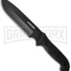 Schrade SCHF52 Frontier Black TPE Fixed Blade Knife - Black Plain