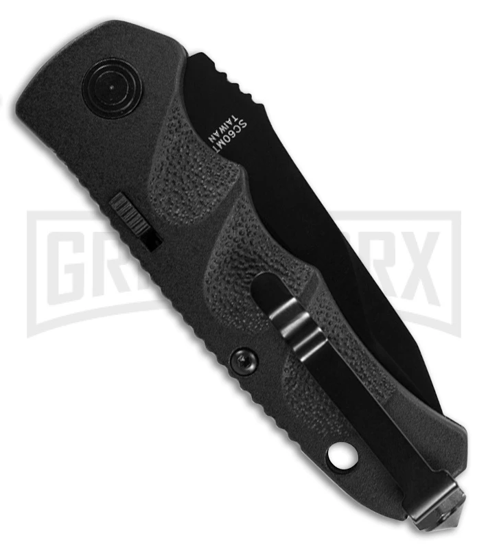 Schrade Mini Black Automatic Knife - Tanto Black Plain - Image 2