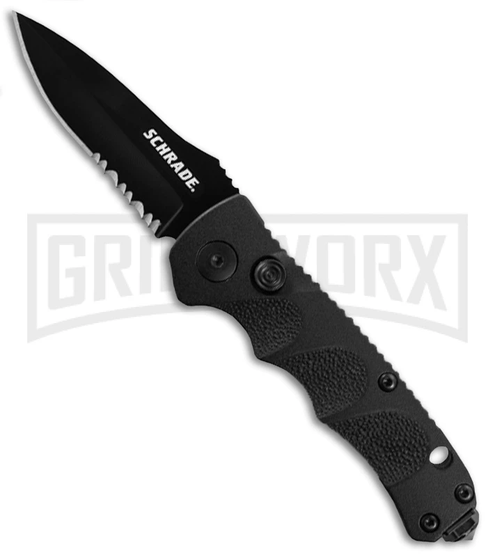 Schrade Extreme Mini Survival Automatic Knife - Black Serr