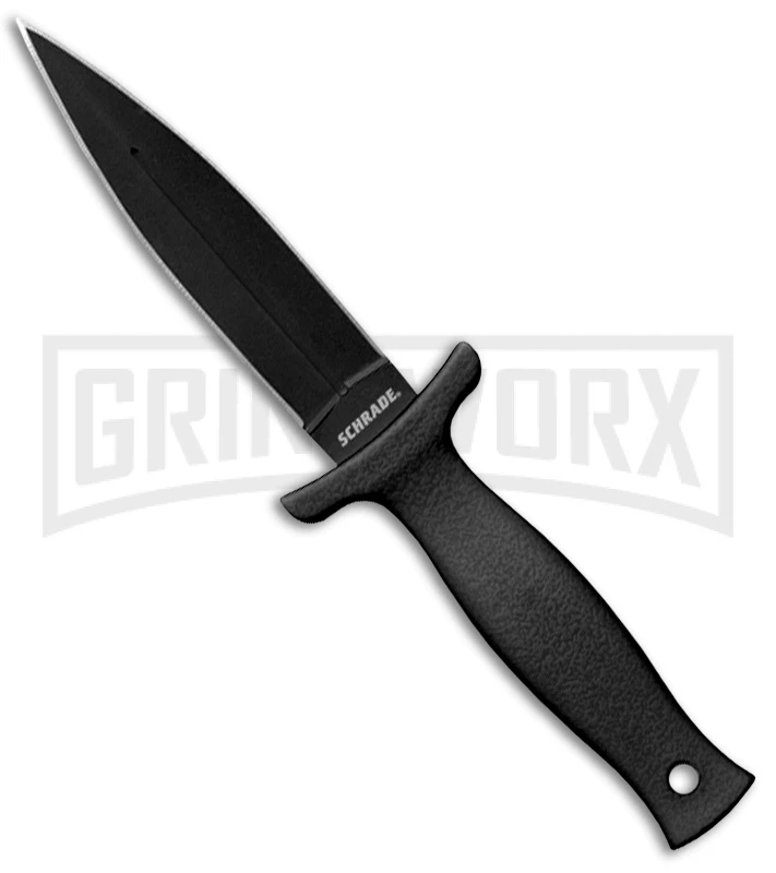 Schrade SCHF19L Black Large Boot Knife Trainer - Black Plain