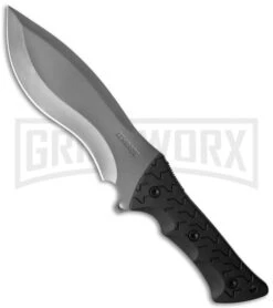 Schrade Large Black TPE Fixed Blade Knife - Titanium Plain