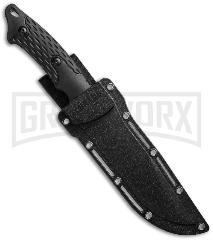 Schrade Full Tang Black TPE Fixed Blade Knife - Black Plain - Image 2