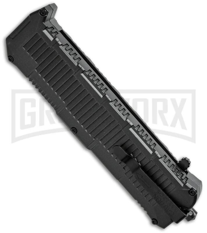 Schrade SCHOTF8BS Viper OTF Black Aluminum Assisted Knife - Black Serr - Image 2