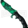 Shadow Ops Green Skull Fixed Blade Knife - Tanto Green/Black Serr