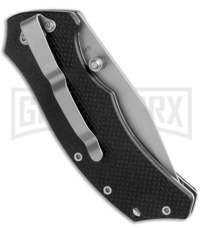 Smith & Wesson Black G-10 Folding Knife - Bead Blast Plain - Image 2
