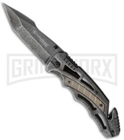 Smith & Wesson Border Guard SWBG8T Folding Knife - Tanto Black Stonewash